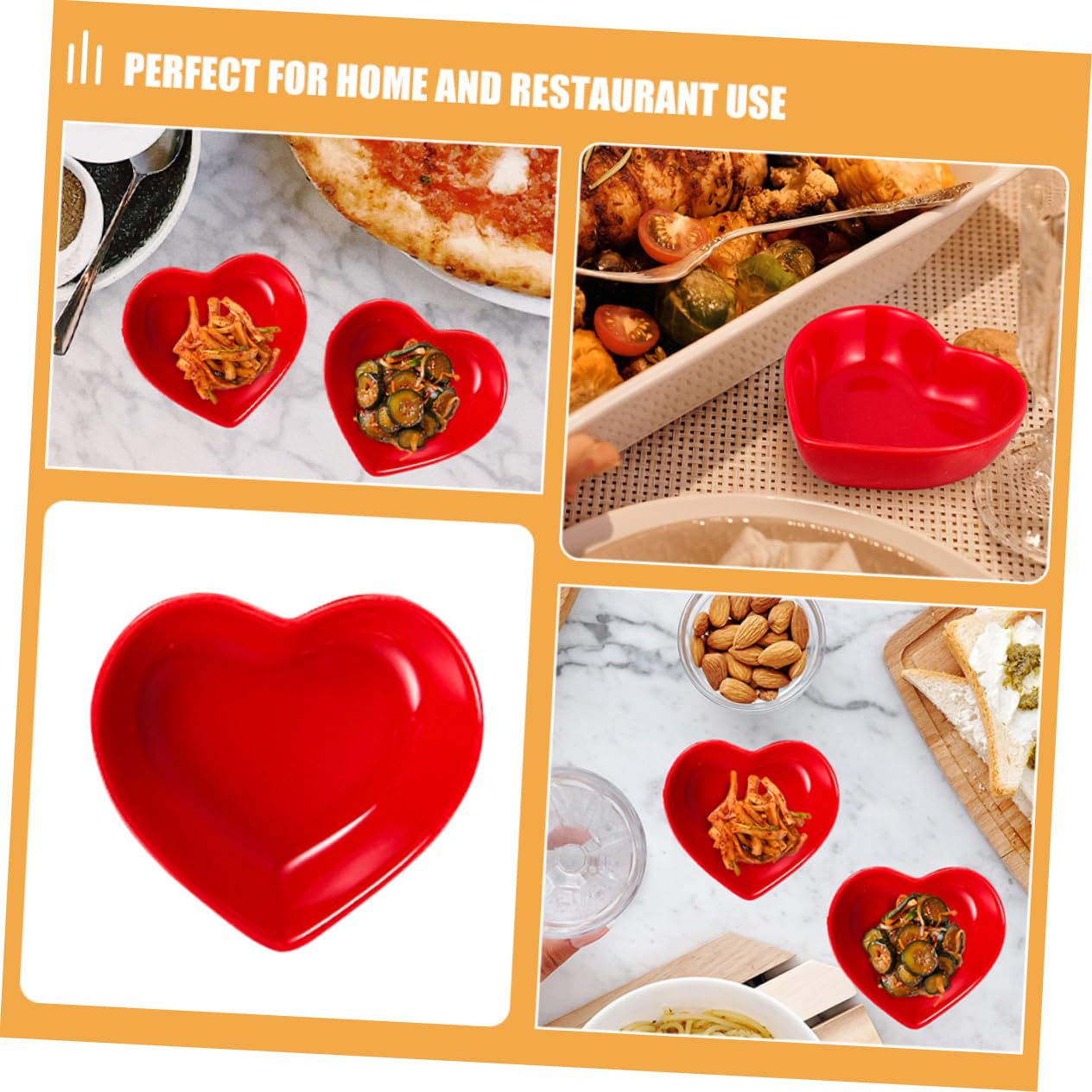 Amazon | WRITWAA 4 個 ハート型ソー トセット バター 小皿